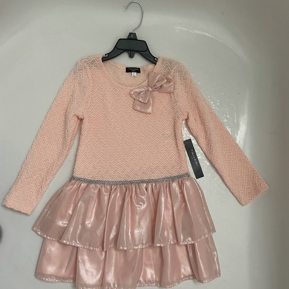 Size 6 girls lace & pink ballerina style dress
